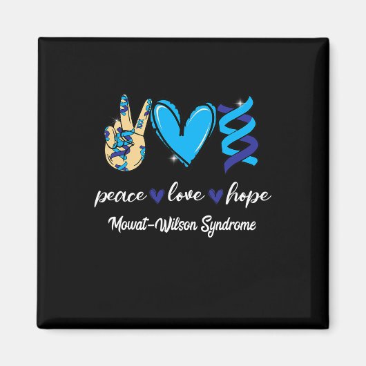 Peace Liebe Cure Mowat-wilson Syndrom Blauer Schle Magnet (Vorne)