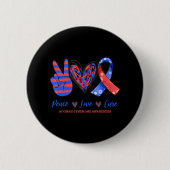 Peace Liebe Cure Noonan Syndrome Awareness Button (Vorderseite)