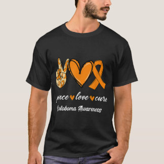 Peace Liebe Cure Orange Ribbon Coloboma Awareness  T-Shirt