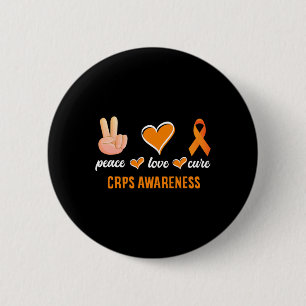 Peace Liebe Cure Orange Ribbon Rsd Crps Bewusstsei Button