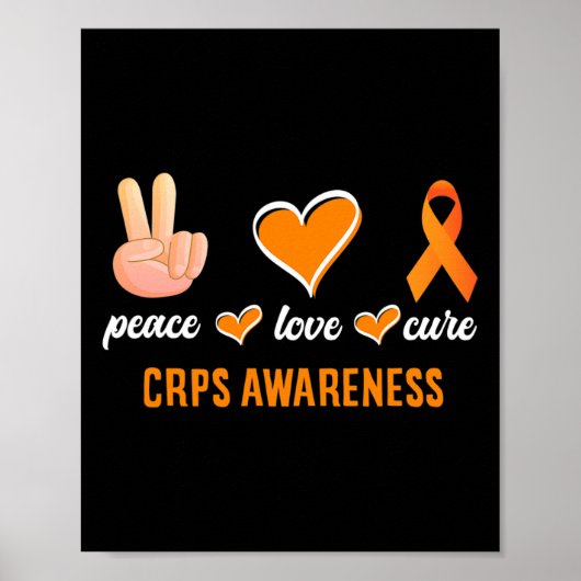 Peace Liebe Cure Orange Ribbon Rsd Crps Bewusstsei Poster (Vorne)