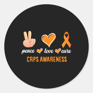 Peace Liebe Cure Orange Ribbon Rsd Crps Bewusstsei Runder Aufkleber