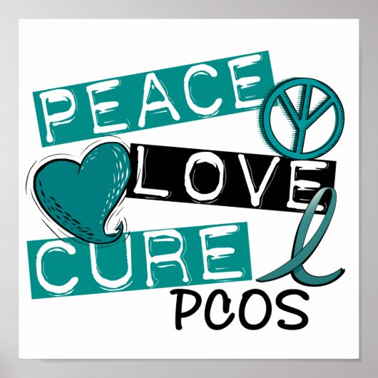 Peace Liebe Cure PCOS Polyzystisches Ovarialsyndro Poster (Vorne)