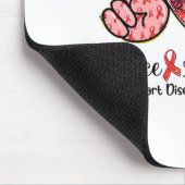 Peace Liebe Cure Red Ribbon Heart Disease Awarenes Mousepad (Ecke)