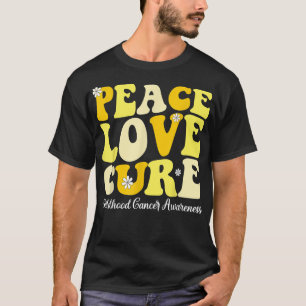 Peace Liebe Cure Retro Kinderkrebs Bewusstsein G T-Shirt