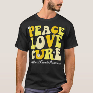 Peace Liebe Cure Retro Kinderkrebs Bewusstsein G T-Shirt