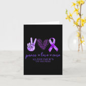 Peace Liebe Cure Ribbon Leopard Alzheimer Brain Aw Karte (Gelbe Blume)