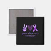 Peace Liebe Cure Ribbon Leopard Alzheimer Brain Aw Magnet (Vorderseite/Rückseite)