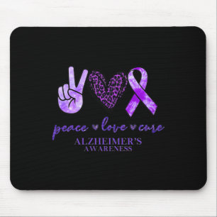 Peace Liebe Cure Ribbon Leopard Heimerheimer Brain Mousepad