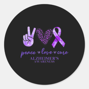 Peace Liebe Cure Ribbon Leopard Heimerheimer Brain Runder Aufkleber