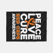 Peace Liebe Cure Rsd Crps Bewusstsein Fleecedecke (Vorderseite (Horizontal))