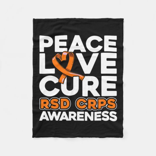 Peace Liebe Cure Rsd Crps Bewusstsein Fleecedecke (Vorderseite)