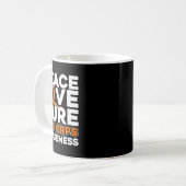 Peace Liebe Cure Rsd Crps Bewusstsein Kaffeetasse (Vorderseite Links)