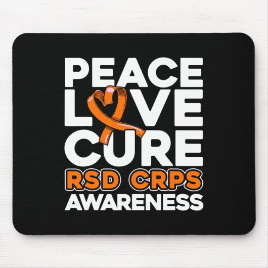 Peace Liebe Cure Rsd Crps Bewusstsein Mousepad (Vorne)