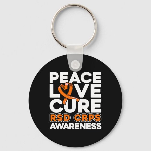 Peace Liebe Cure Rsd Crps Bewusstsein Schlüsselanhänger (Vorderseite)