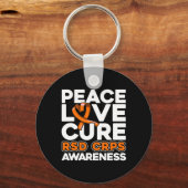 Peace Liebe Cure Rsd Crps Bewusstsein Schlüsselanhänger (Vorderseite)