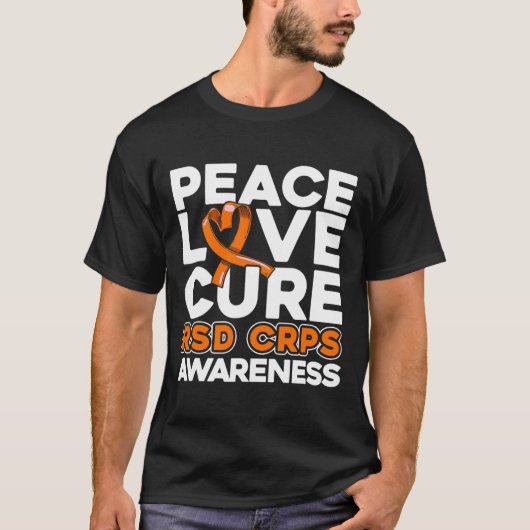 Peace Liebe Cure Rsd Crps Bewusstsein T-Shirt (Vorderseite)