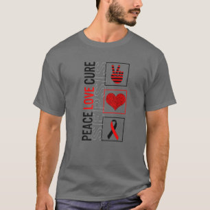 Peace Liebe Cure Sepsis Awareness Ribbon Warrior S T-Shirt
