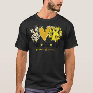Peace Liebe Cure Sonnenblume Leopard Sarcomenes Aw T-Shirt