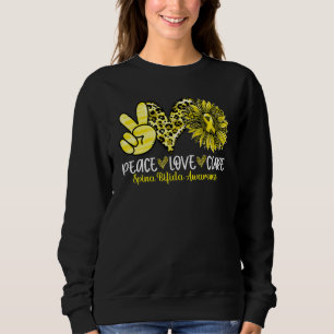 Peace Liebe Cure Sonnenblume Leopard Spina Bifida Sweatshirt