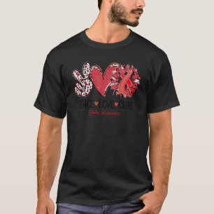 Peace Liebe Cure Sonnenblumen Leopard Stroke Bewus T-Shirt