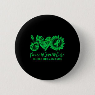 Peace Liebe Cure Sunflower Bile Duct Cancer Awaren Button