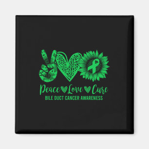 Peace Liebe Cure Sunflower Bile Duct Cancer Awaren Magnet