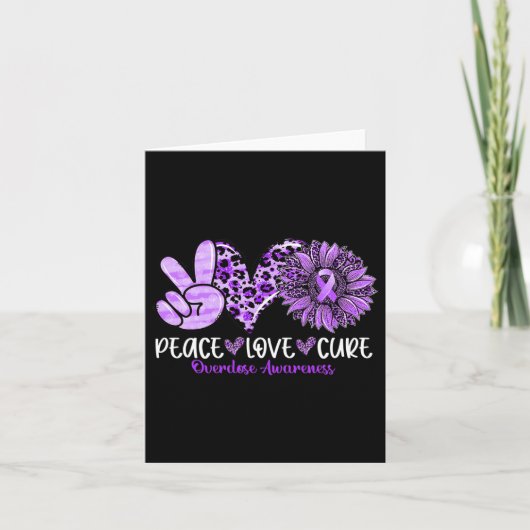 Peace Liebe Cure Sunflower Leopard Überdosierung A Karte (Vorderseite)