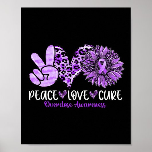 Peace Liebe Cure Sunflower Leopard Überdosierung A Poster (Vorne)