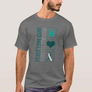 Peace Liebe Cure Tourette Syndrome Awareness Ribbo T-Shirt