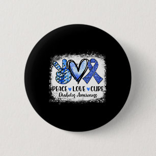 Peace Liebe Cure Typ 1 Diabetes Awareness T1d Blue Button