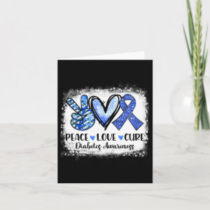 Peace Liebe Cure Typ 1 Diabetes Awareness T1d Blue Karte