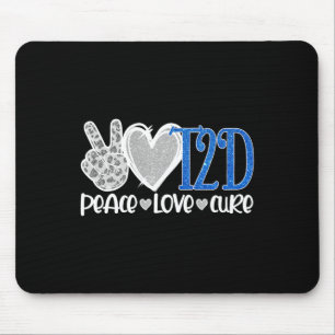 Peace Liebe Cure Typ 2 Diabetes Awareness T2D Blue Mousepad