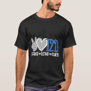 Peace Liebe Cure Typ 2 Diabetes Awareness T2d Blue T-Shirt