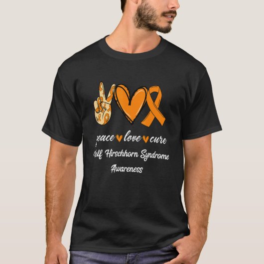 Peace Liebe Cure Wolf Hirschhorn Syndrom Ribbon Aw T-Shirt (Vorderseite)