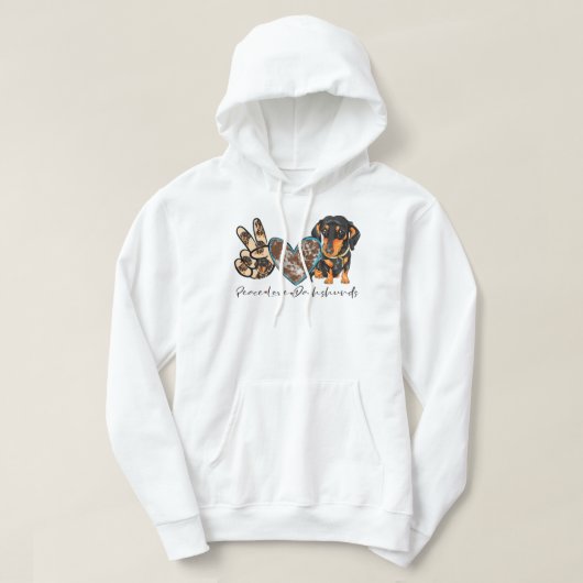 Peace Liebe Dackel Hund Mama Dackel Liebe Wien Hoodie (Design vorne)