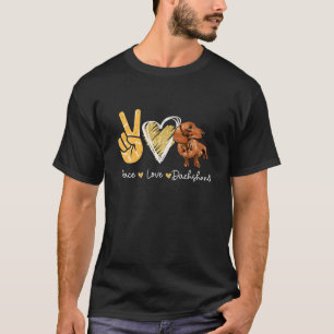 Peace Liebe Dackel Hunde Liebhaber T-Shirt