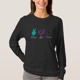 Peace Liebe Dackel Hundebesitzer T-Shirt