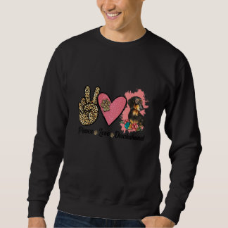 Peace Liebe Dackel Leopard Heart Floral Pet Owne Sweatshirt