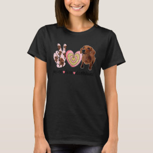 Peace Liebe Dackel Niedlich Hunde Mama Muttertag T-Shirt