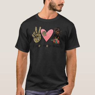 Peace Liebe Dackel Tier Lover Dog Valentin T-Shirt
