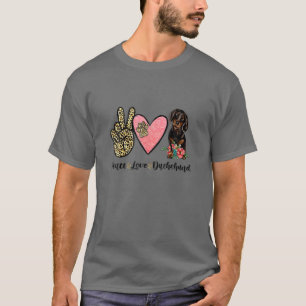 Peace Liebe Dackel Tier Lover Dog Valentin T-Shirt