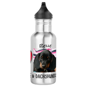 Peace Liebe Dackeln Hund liebt Edelstahl W Edelstahlflasche