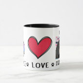 Peace Liebe Dackeln Hundebesitzer Tasse (Zentrum)