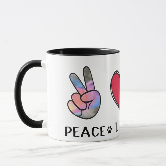 Peace Liebe Dackeln Hundebesitzer Tasse (Links)