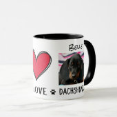Peace Liebe Dackeln Hundebesitzer Tasse (VorderseiteRechts)