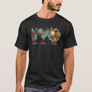 Peace Liebe Dairy Cows Mama Heifer Cattle Cow Band T-Shirt
