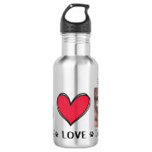 Peace Liebe Dalmatiner Hund liebt Stainless Steel Edelstahlflasche (Vorderseite)