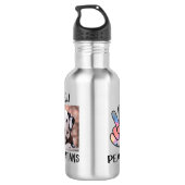 Peace Liebe Dalmatiner Hund liebt Stainless Steel Edelstahlflasche (Rückseite)