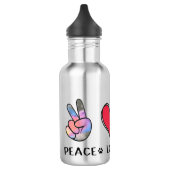 Peace Liebe Dalmatiner Hund liebt Stainless Steel Edelstahlflasche (Links)